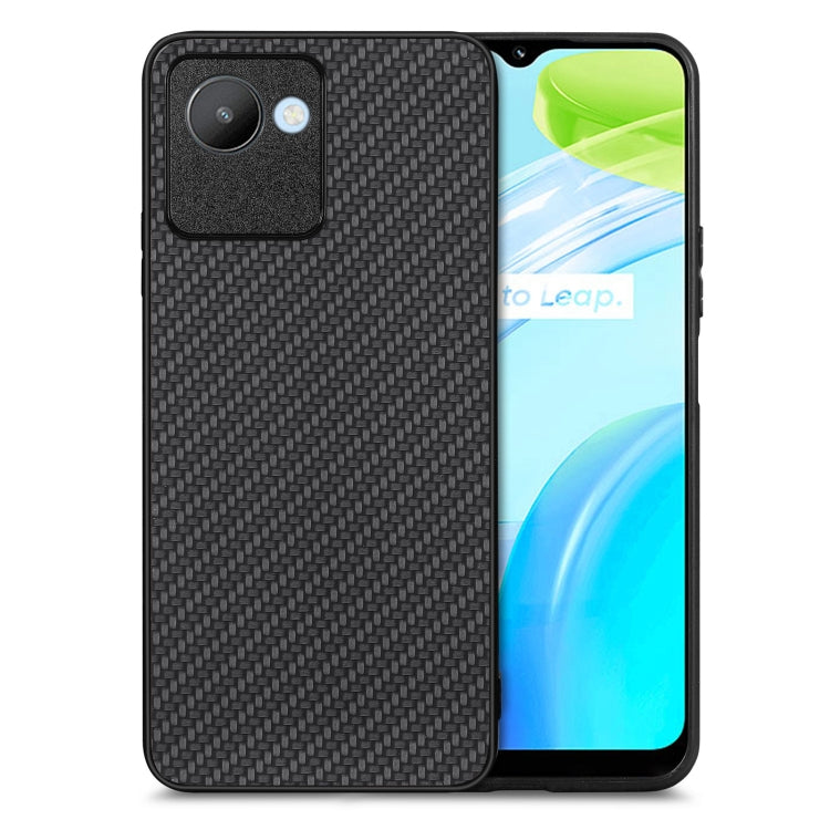 For Realme C30 Carbon Fiber Texture Leather Back Cover Phone Case