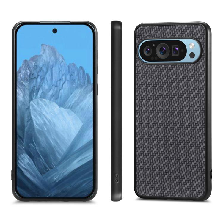 For Google Pixel 9 Pro XL Carbon Fiber Texture Leather Back Cover Phone Case