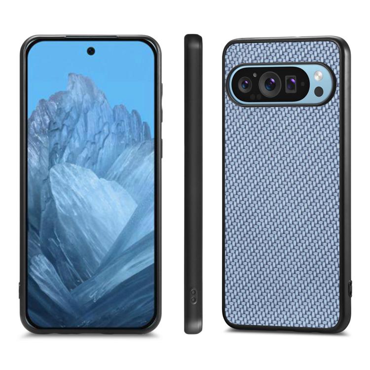 For Google Pixel 9 Pro XL Carbon Fiber Texture Leather Back Cover Phone Case