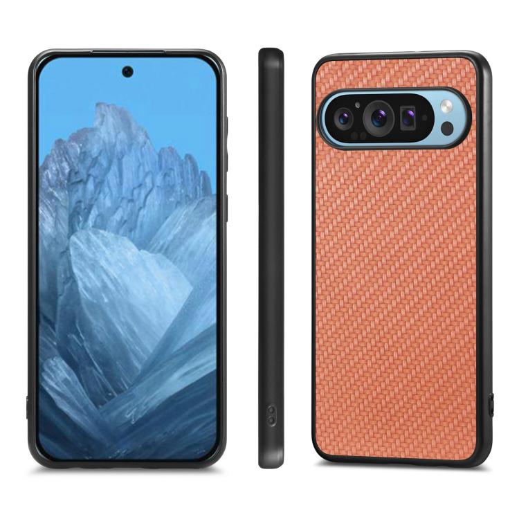 For Google Pixel 10 Pro XL Carbon Fiber Texture Leather Back Cover Phone Case