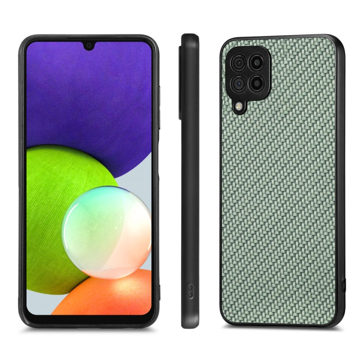 For Samsung Galaxy A22 4G Carbon Fiber Texture Leather Back Cover Phone Case