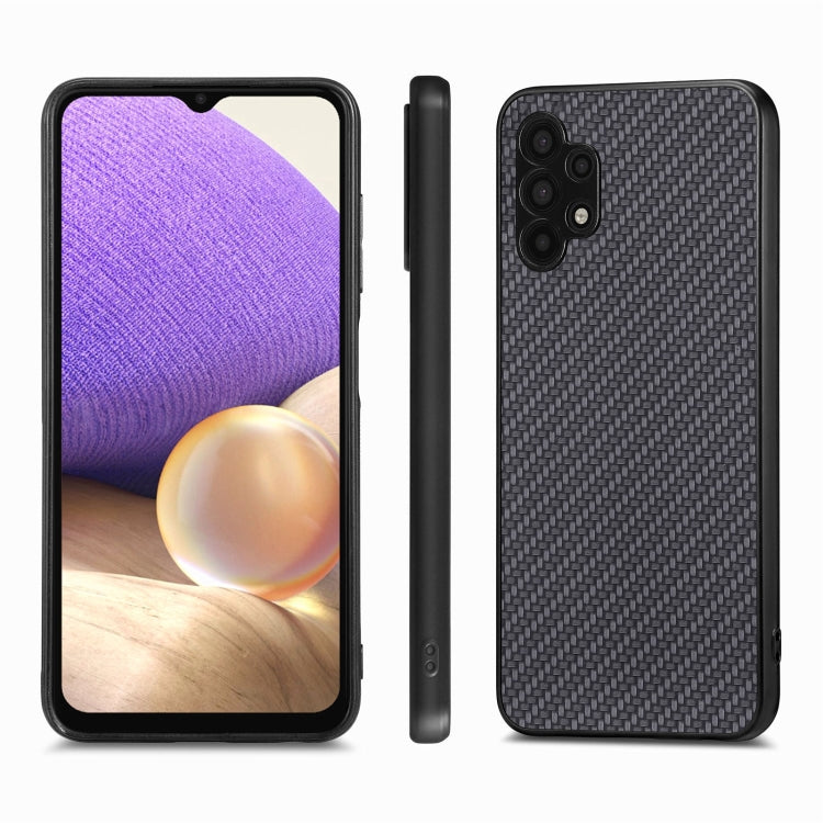 For Samsung Galaxy A32 5G Carbon Fiber Texture Leather Back Cover Phone Case