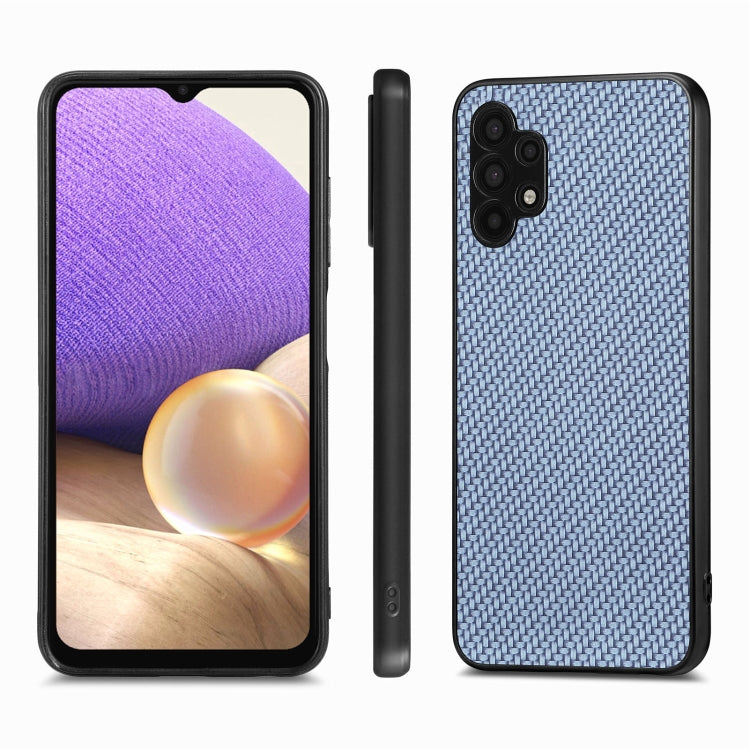 For Samsung Galaxy A32 5G Carbon Fiber Texture Leather Back Cover Phone Case