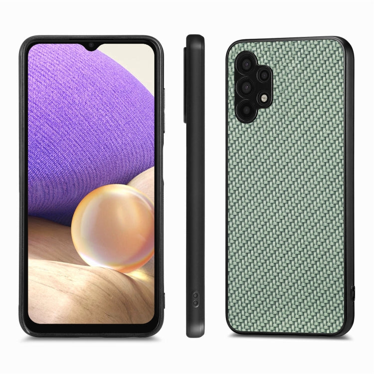 For Samsung Galaxy A32 5G Carbon Fiber Texture Leather Back Cover Phone Case