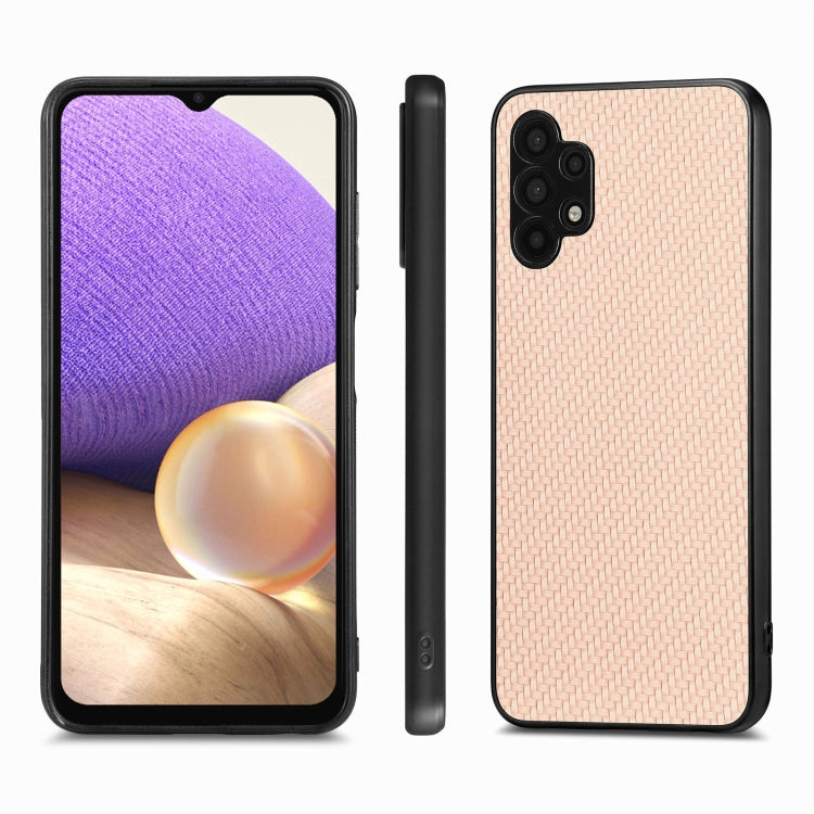 For Samsung Galaxy A32 5G Carbon Fiber Texture Leather Back Cover Phone Case