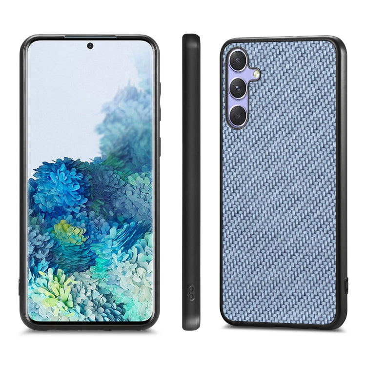 For Samsung Galaxy S25 5G Carbon Fiber Texture Leather Back Cover Phone Case