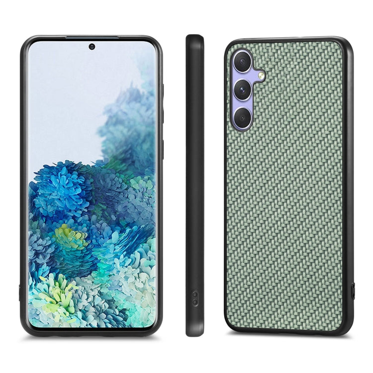 For Samsung Galaxy S25 5G Carbon Fiber Texture Leather Back Cover Phone Case