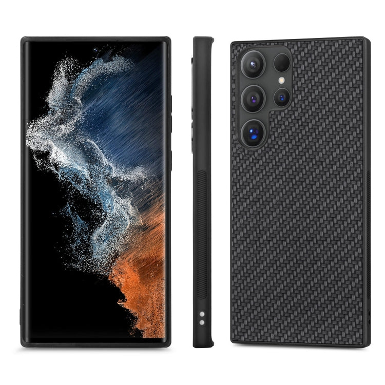 For Samsung Galaxy S25 Ultra 5G Carbon Fiber Texture Leather Back Cover Phone Case