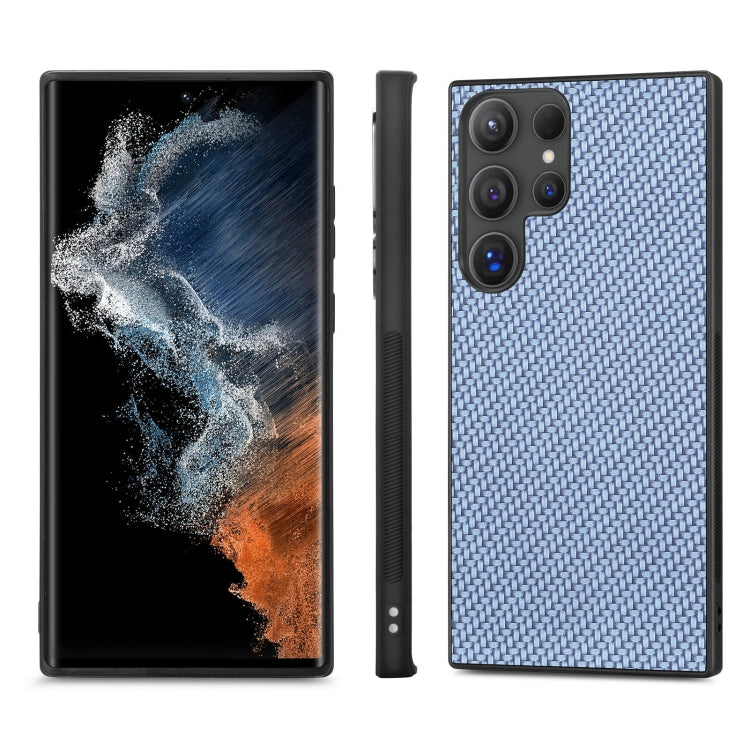 For Samsung Galaxy S25 Ultra 5G Carbon Fiber Texture Leather Back Cover Phone Case