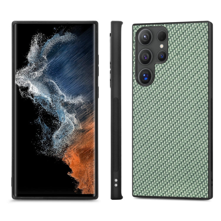 For Samsung Galaxy S25 Ultra 5G Carbon Fiber Texture Leather Back Cover Phone Case