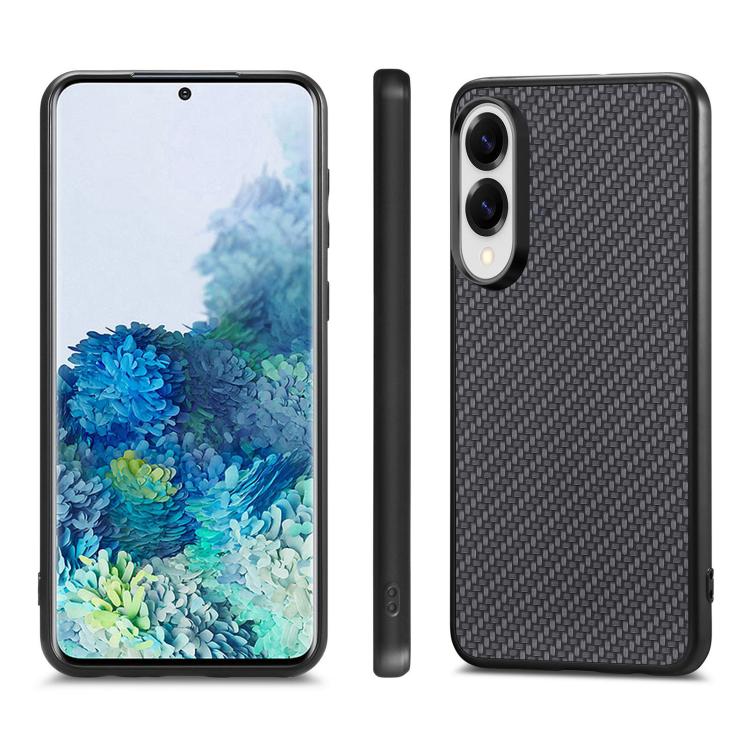 For Samsung Galaxy S25 Edge 5G Carbon Fiber Texture Leather Back Cover Phone Case