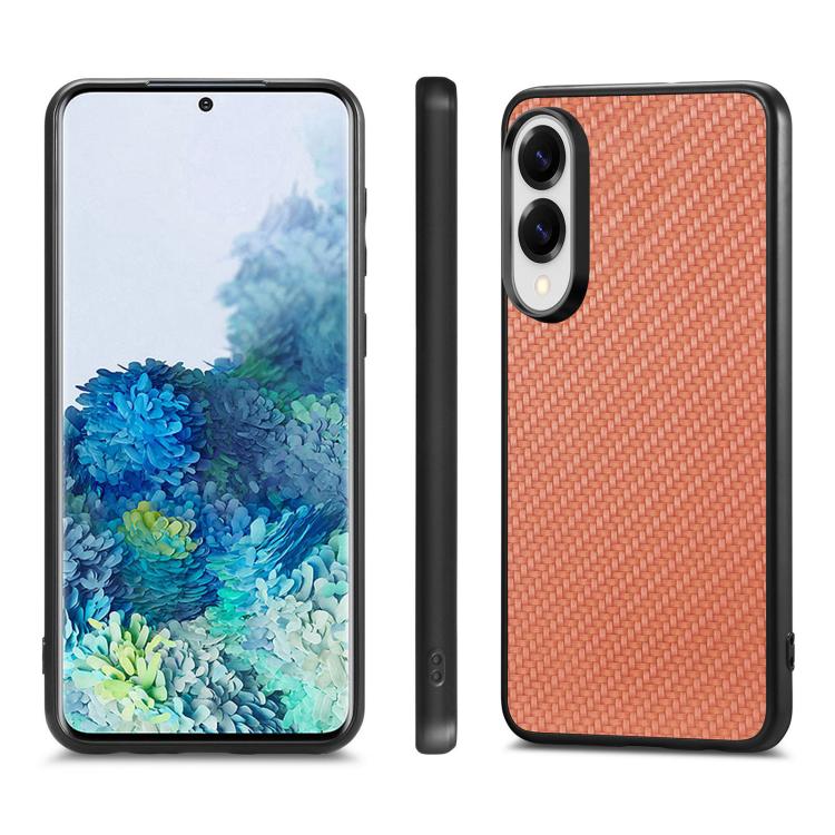 For Samsung Galaxy S25 Edge 5G Carbon Fiber Texture Leather Back Cover Phone Case