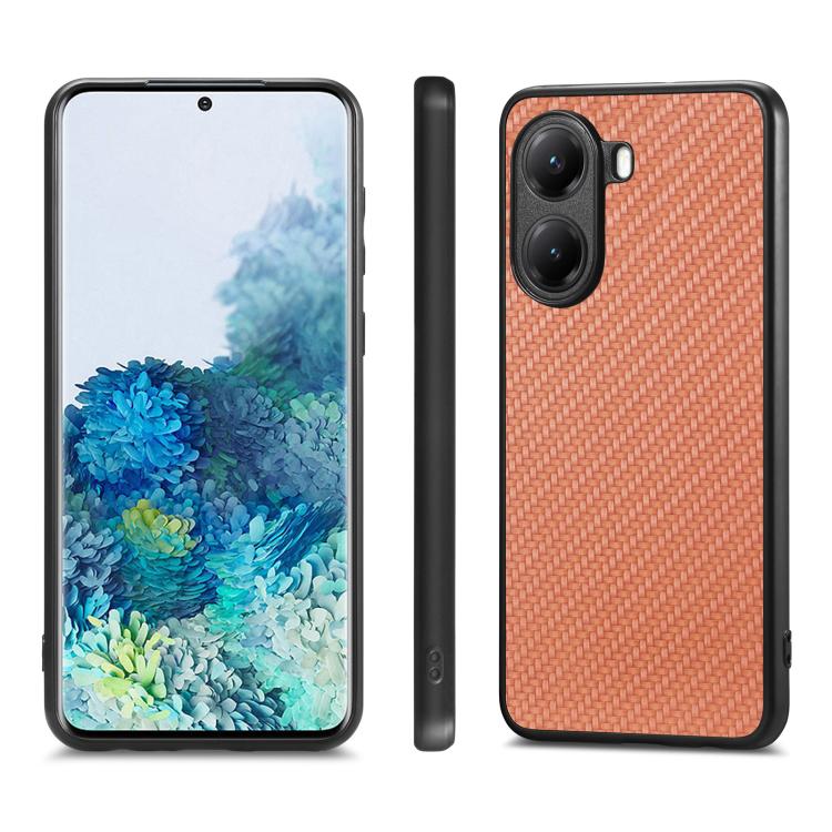 For Redmi Turbo 4 Carbon Fiber Texture Leather Back Cover Phone Case
