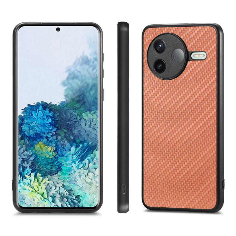 For Redmi K80 / Poco F7 Pro Carbon Fiber Texture Leather Back Cover Phone Case