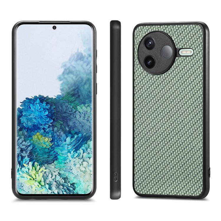 For Redmi K80 / Poco F7 Pro Carbon Fiber Texture Leather Back Cover Phone Case