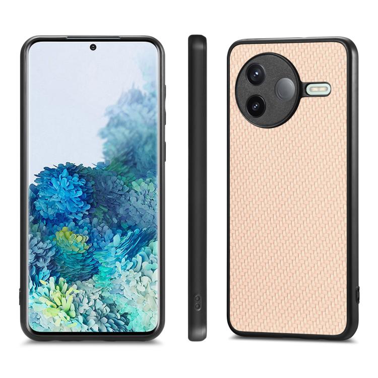 For Redmi K80 / Poco F7 Pro Carbon Fiber Texture Leather Back Cover Phone Case