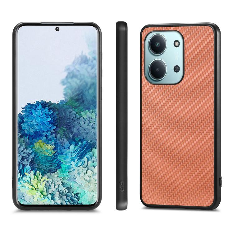 For Redmi 15C 5G / 4G Glodal 171mm Carbon Fiber Texture Leather Back Cover Phone Case