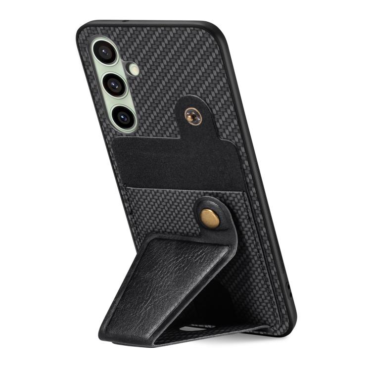 For Samsung Galaxy A56 5G Carbon Fiber Wallet Flip Card K-shaped Holder Phone Case