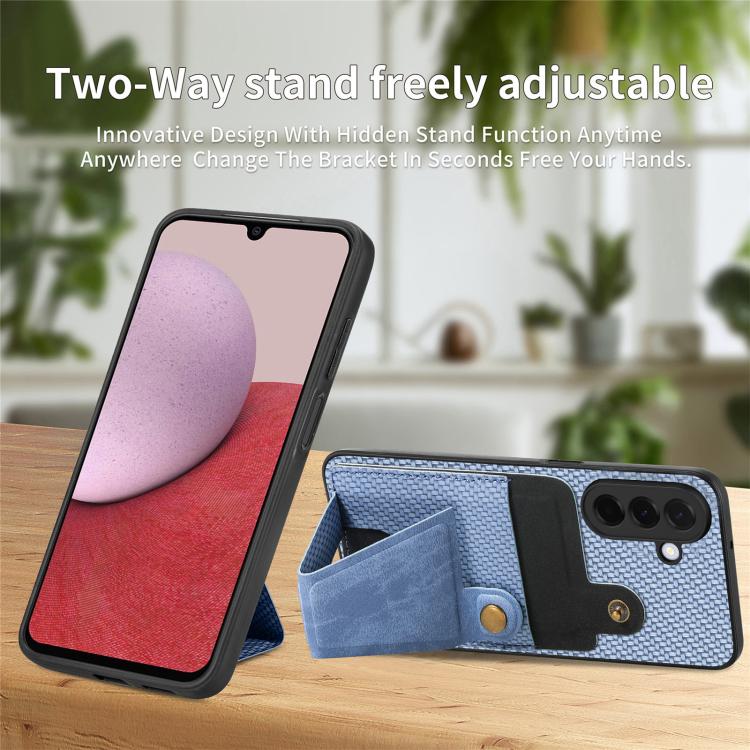 For Samsung Galaxy A57 5G Carbon Fiber Wallet Flip Card K-shaped Holder Phone Case