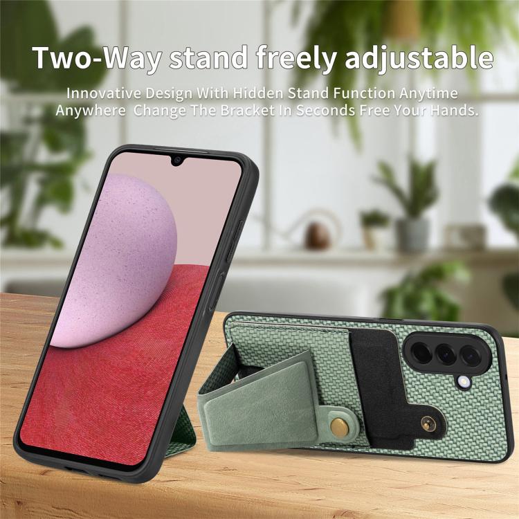 For Samsung Galaxy A57 5G Carbon Fiber Wallet Flip Card K-shaped Holder Phone Case