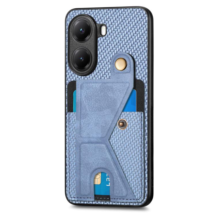For Redmi Turbo 4 Carbon Fiber Wallet Flip Card K-shaped Holder Phone Case