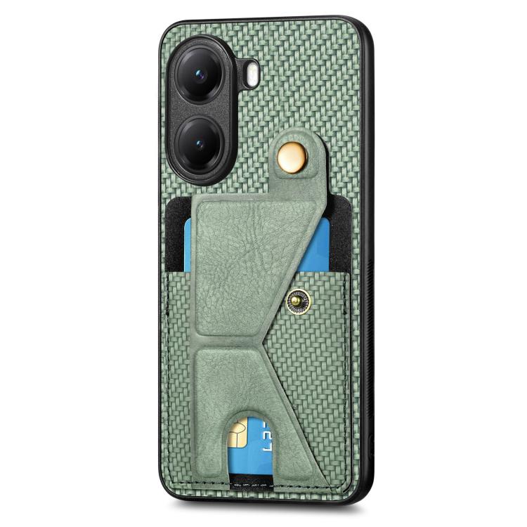 For Redmi Turbo 4 Carbon Fiber Wallet Flip Card K-shaped Holder Phone Case