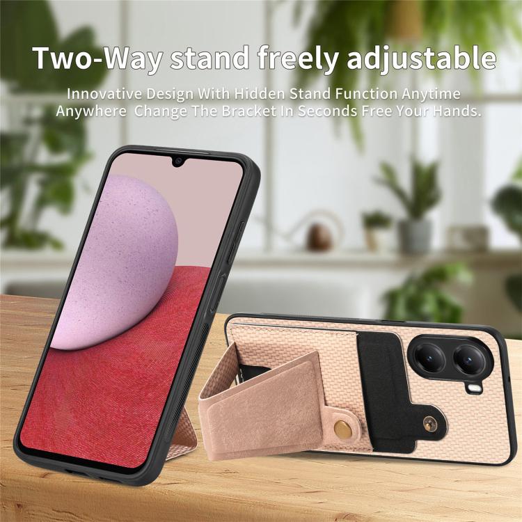 For Redmi Turbo 4 Carbon Fiber Wallet Flip Card K-shaped Holder Phone Case