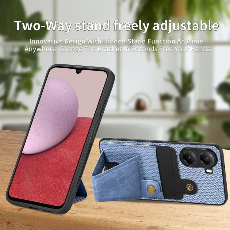 For Xiaomi Poco X7 Pro Carbon Fiber Wallet Flip Card K-shaped Holder Phone Case