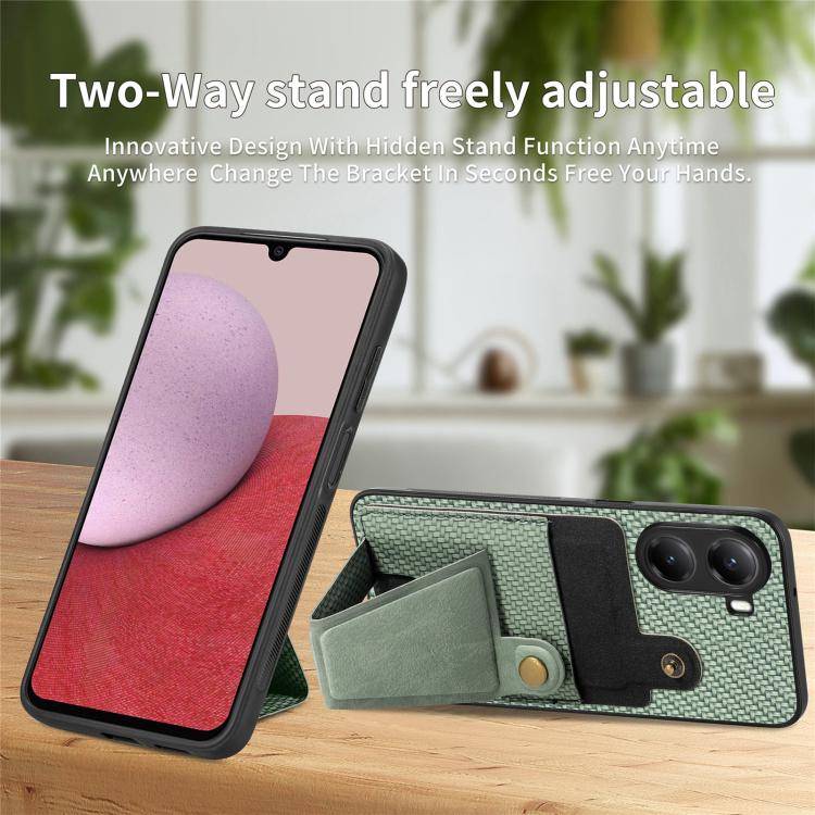 For Xiaomi Poco X7 Pro Carbon Fiber Wallet Flip Card K-shaped Holder Phone Case
