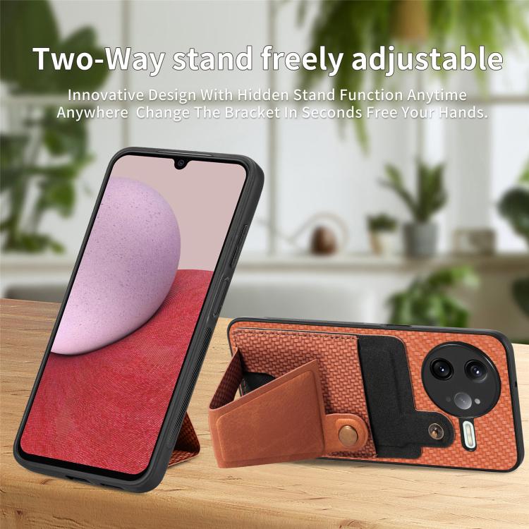 For Redmi K80 Pro / Poco F7 Ultra Carbon Fiber Wallet Flip Card K-shaped Holder Phone Case