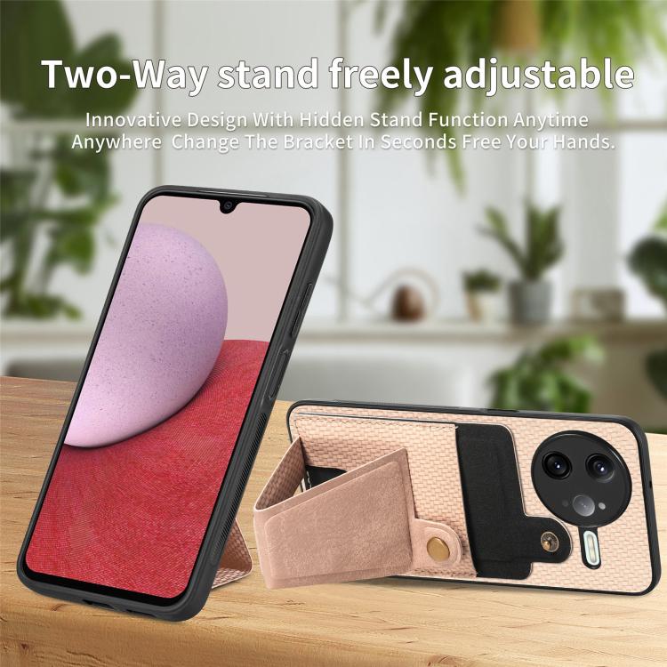 For Redmi K80 Pro / Poco F7 Ultra Carbon Fiber Wallet Flip Card K-shaped Holder Phone Case
