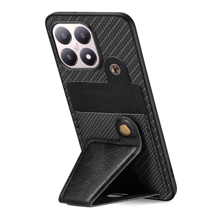 For Xiaomi 15T Carbon Fiber Wallet Flip Card K-shaped Holder Phone Case