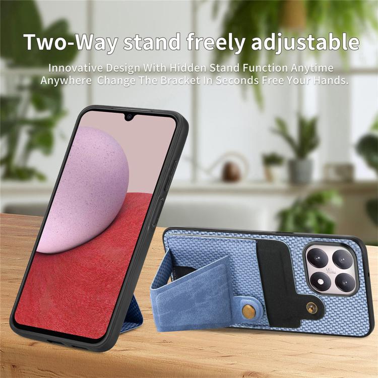 For Xiaomi 15T Carbon Fiber Wallet Flip Card K-shaped Holder Phone Case