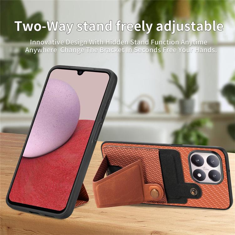 For Xiaomi 15T Carbon Fiber Wallet Flip Card K-shaped Holder Phone Case