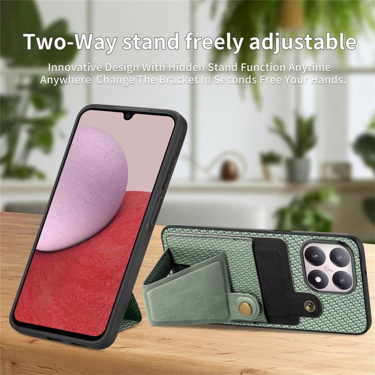 For Xiaomi 15T Carbon Fiber Wallet Flip Card K-shaped Holder Phone Case