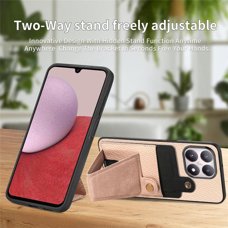 For Xiaomi 15T Carbon Fiber Wallet Flip Card K-shaped Holder Phone Case