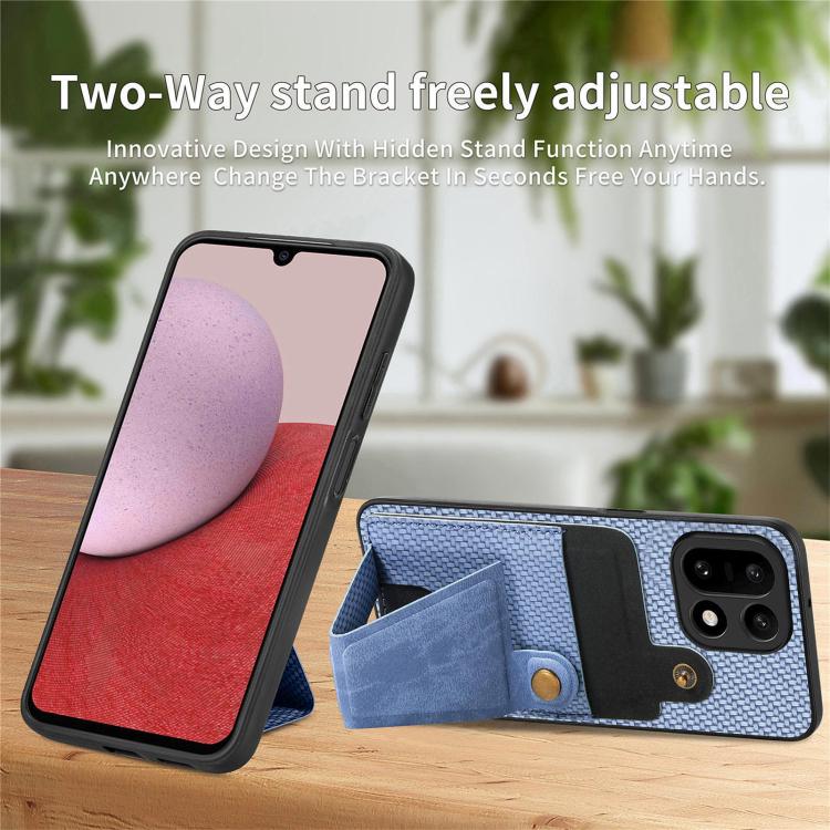 For OnePlus 15 Carbon Fiber Wallet Flip Card K-shaped Holder Phone Case