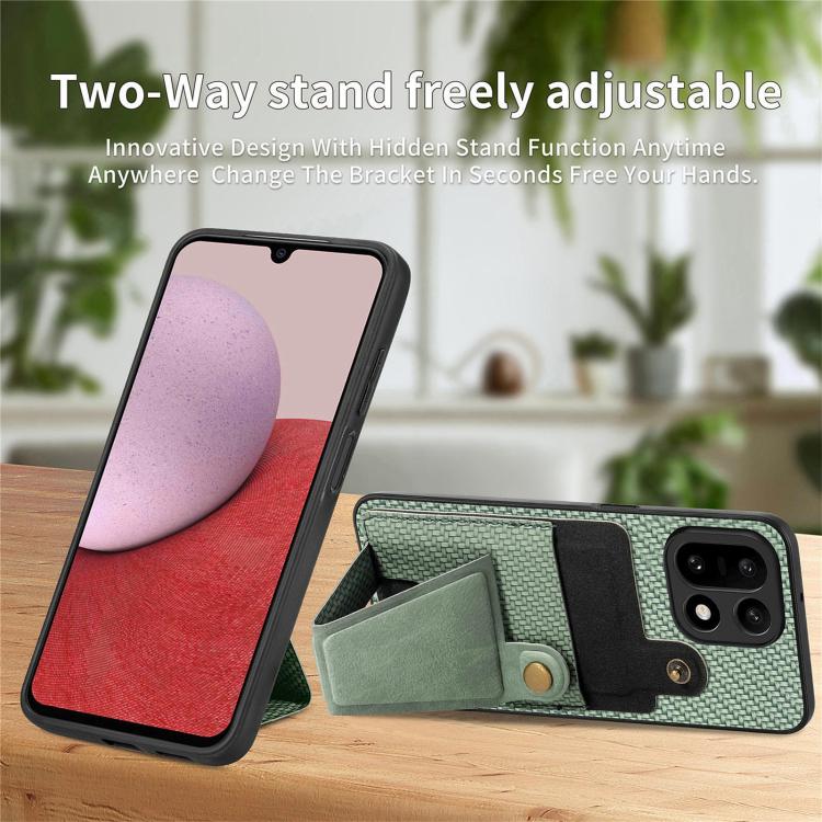 For OnePlus 15 Carbon Fiber Wallet Flip Card K-shaped Holder Phone Case
