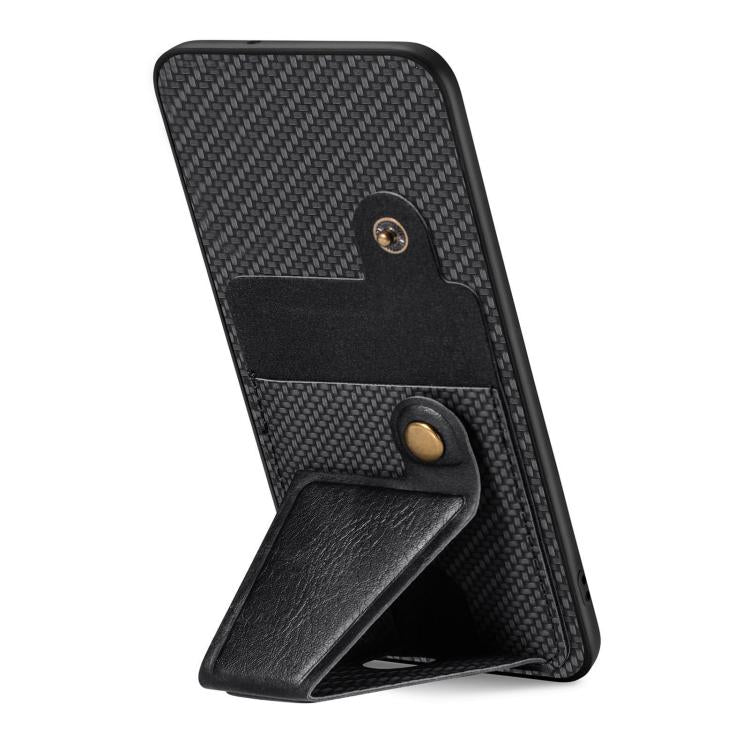 For OnePlus Ace 6 / 6T / 15R Carbon Fiber Wallet Flip Card K-shaped Holder Phone Case
