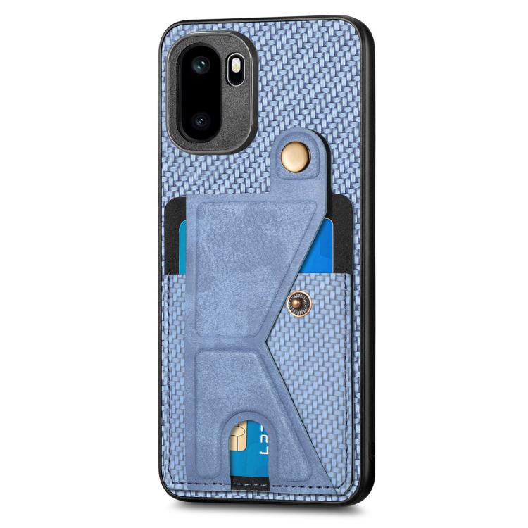 For OnePlus Ace 6 / 6T / 15R Carbon Fiber Wallet Flip Card K-shaped Holder Phone Case