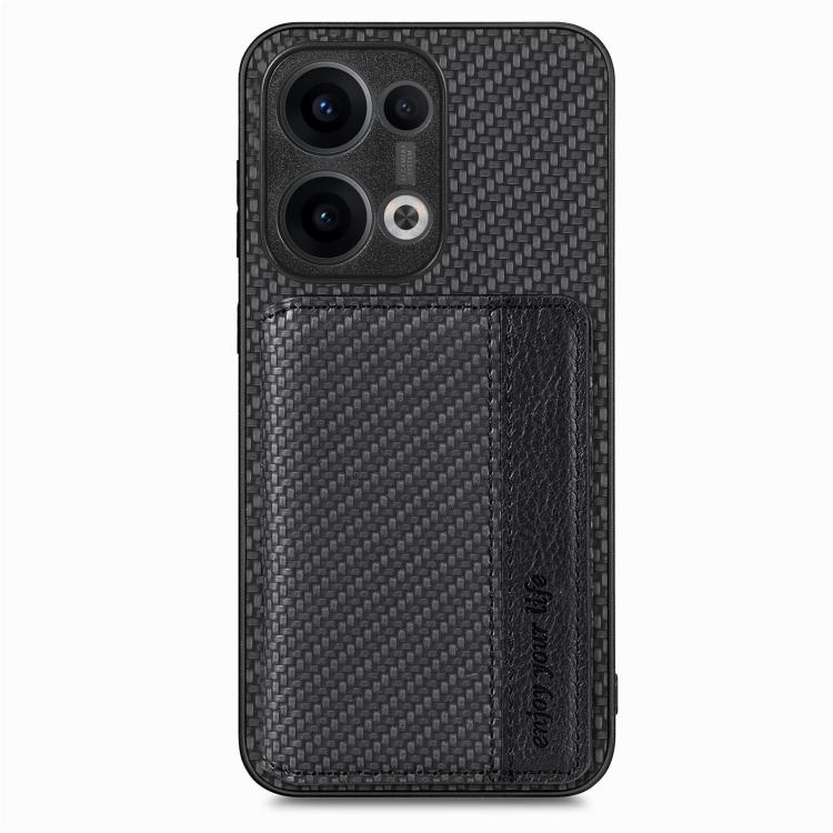 For OPPO Reno13 Carbon Fiber Magnetic Card Bag Phone Case