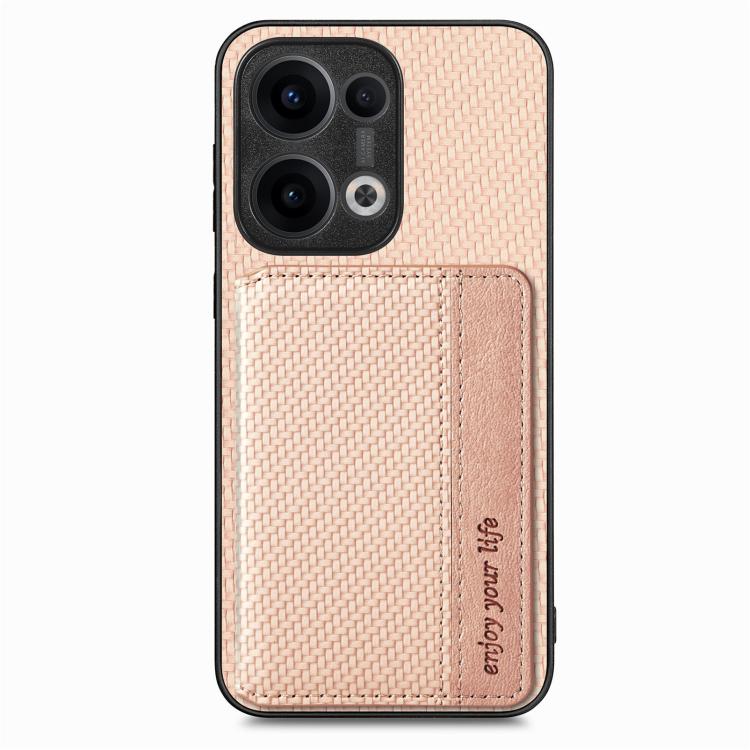 For OPPO Reno13 Pro Carbon Fiber Magnetic Card Bag Phone Case