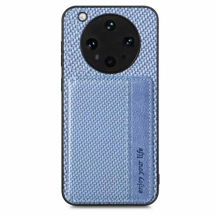 For OPPO Find X8 Ultra Carbon Fiber Magnetic Card Bag Phone Case