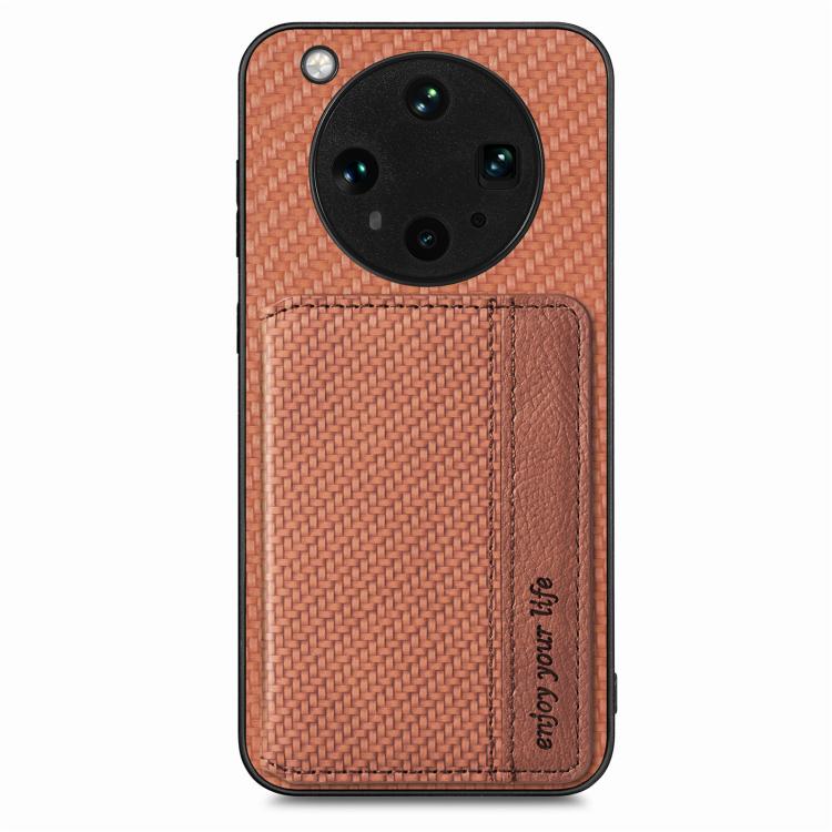 For OPPO Find X8 Ultra Carbon Fiber Magnetic Card Bag Phone Case