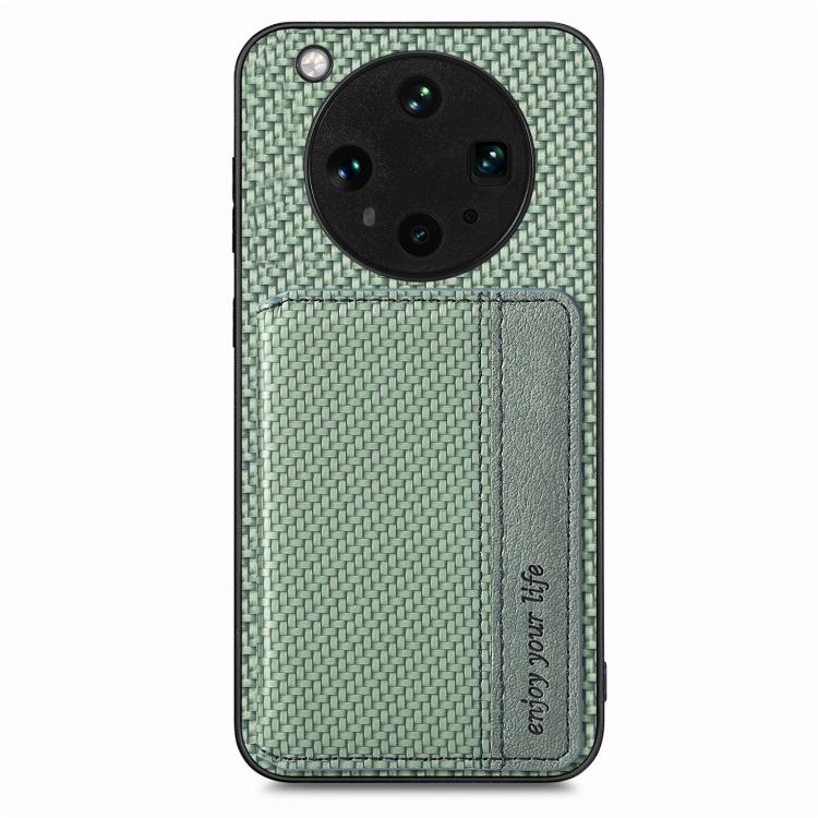 For OPPO Find X8 Ultra Carbon Fiber Magnetic Card Bag Phone Case