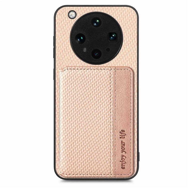 For OPPO Find X8 Ultra Carbon Fiber Magnetic Card Bag Phone Case