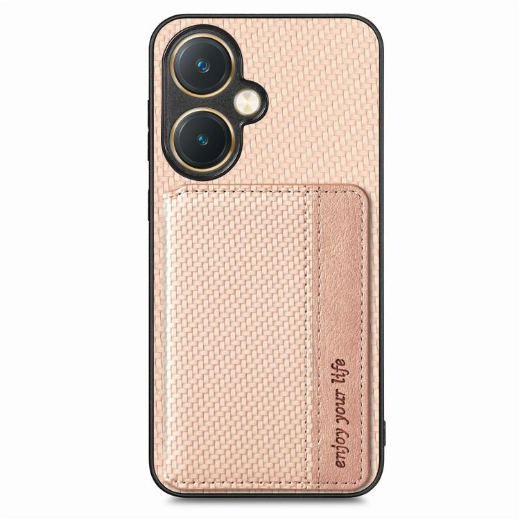 For vivo Y27 4G Carbon Fiber Magnetic Card Bag Phone Case