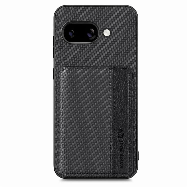For Google Pixel 9a Carbon Fiber Magnetic Card Bag Phone Case