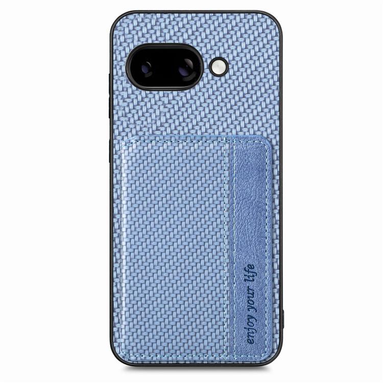 For Google Pixel 9a Carbon Fiber Magnetic Card Bag Phone Case