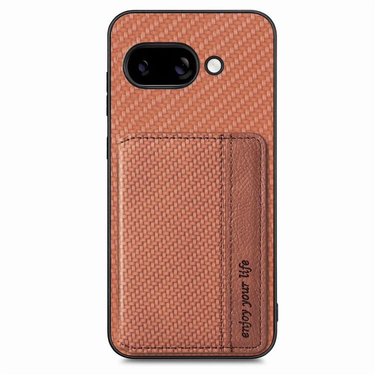For Google Pixel 9a Carbon Fiber Magnetic Card Bag Phone Case